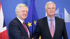 The two men exchanged gifts ahead of Monday's talks