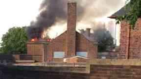 Blaze: Fire service say derelict building 'well-alight'.