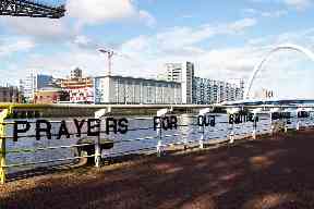 Artwork: Latest public display on banks of Clyde.