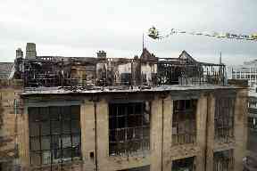 The library and studio 58 were destroyed in the blaze.