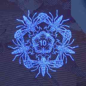 A hidden midge swarm under UV light.