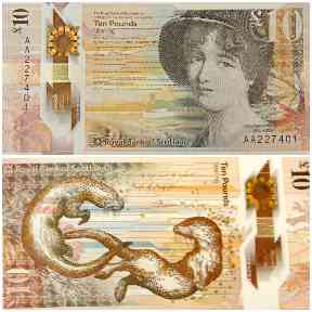 Front and back - the new £10 RBS polymer note.