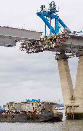 Much of the earlier work was completed beneath the water.