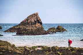 A rocky formation on Cruden Bay beach, Aberdeenshire.