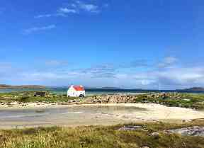 Blue skies and aquamarine waters on Barra.