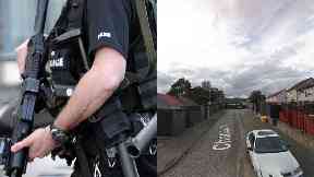 Armed: Up to ten police vehicles involved.
