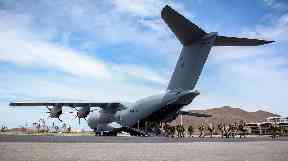 UK aircraft arrive on the British Virgin Islands.