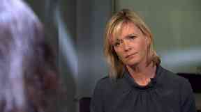 Julie Etchingham talking to Thanh, who is now free after more than 30 years as a slave.