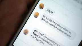 Abuse: One of the messages received by Abo Ziad.