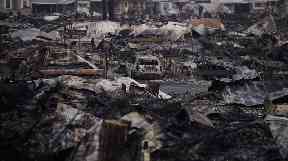 A mobile home park devastated by a wildfire in Santa Rosa.