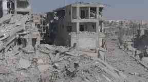 Drone footage showed the extent of the destruction in Raqqa.