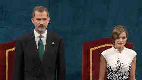 panish Kings Felipe VI and Queen Letizia during the delivery of the Princess of Asturias Awards 2017 in Oviedo.