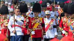 King Maha Vajiralongkorn led one of the funeral processions