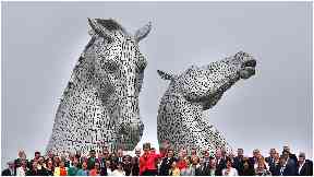 The Kelpies: SNP MPs standing in front of sculpture in 2016.