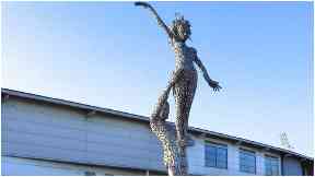Nike and Hephaestus: Outside Keepmoat Stadium in Doncaster.