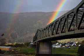 Two rainbows appeared on the road to Glencoe.