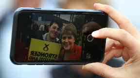 Selfie: Catching a photo with Nicola Sturgeon is a must for SNP activists.