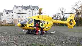Air ambulance: Medics were flown to scene.