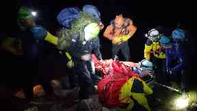 Storm: Rescuers battled their way over summit of Cairn Gorm.