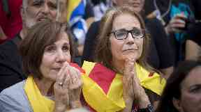 Two separatists on the streets of Barcelona.