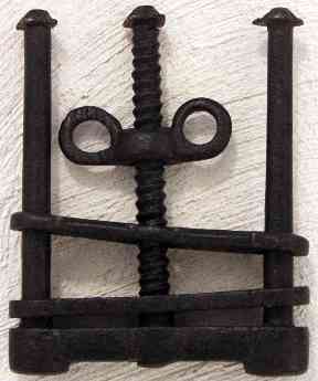 Torture: Thumb screws were an effective way of extracting a confession.