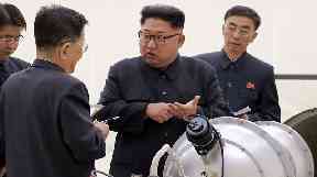 North Korean leader Kim Jong Un at an undisclosed location in North Korea.