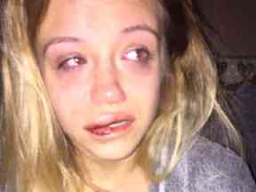 Sophie May was pushed to the floor and repeated punched.