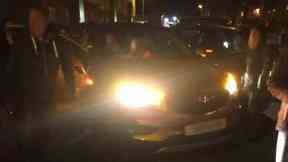 Bonfire Night: Car at scene of incident on Sunday.