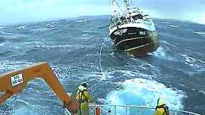 Rescue: Fishing boat under tow.