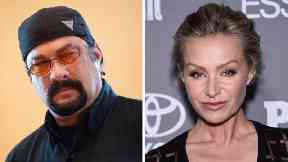 Portia de Rossi claims Steven Seagal unzipped his leather trousers in his office.