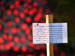 The knitting ninjas aim to raise money for Poppyscotland with the installation.