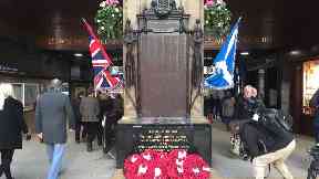 Glasgow: The day was marked at Glasgow Central.