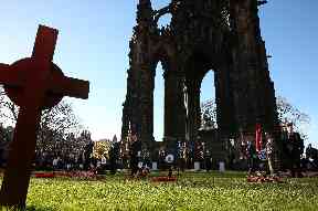 Edinburgh: Wreaths were laid in the Garden of Remembrance.