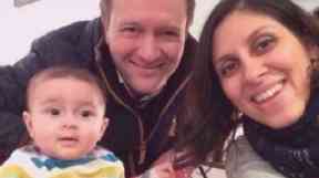 Mrs Zaghari-Ratcliff with her husband Richard and daughter Gabriella.