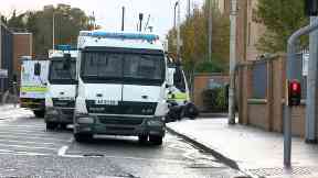 Police at the scene of the discovery.