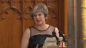 Theresa May speaks at the Lord Mayor's Banquet