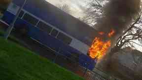 Carluke: Youngsters forced to run outside high school.