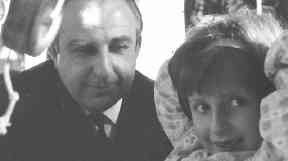 Paddington bear creator Michael Bond and his daughter Karen Jankel.