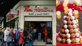 Tim Hortons: Cafe chain is marking its first Christmas in the UK.