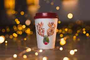 A festive reindeer made of food is Pret's design of choice.