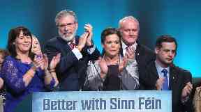 Gerry Adams and Martin McGuinness (second right) at the Ard Fheis.