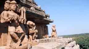 All in a day's work: Mr Jones has repaired the Konark Sun Temple in India.