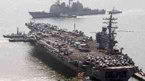 The US aircraft carrier USS Ronald Reagan.