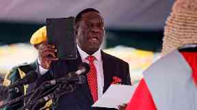 Emmerson Mnangagwa is sworn in as President of Zimbabwe.