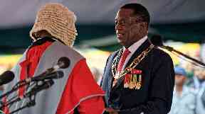 Emmerson Mnangagwa is sworn in as President of Zimbabwe.