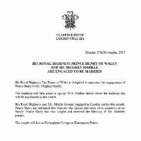 The letter announcing the engagement.