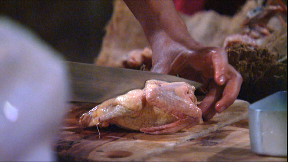 Kez managed to cook up an 'amazing' squab dinner.