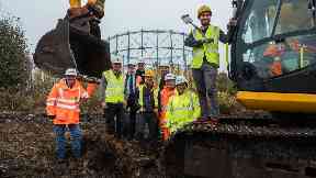 Construction: Josh Littlejohn, right, says progress is 'incredible'.