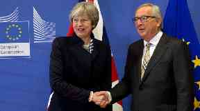 Theresa May is meeting EU leaders in Brussels.