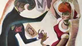 Christmas card: Designed by artist and playwright John Byrne.